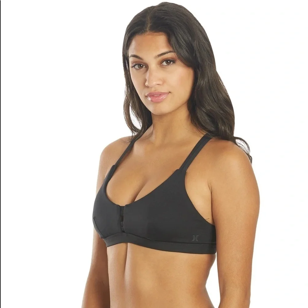 ☀️HURLEY☀️BLACK SPORT TOP COCO BEACH CHEEKY HIP BIKINI SET